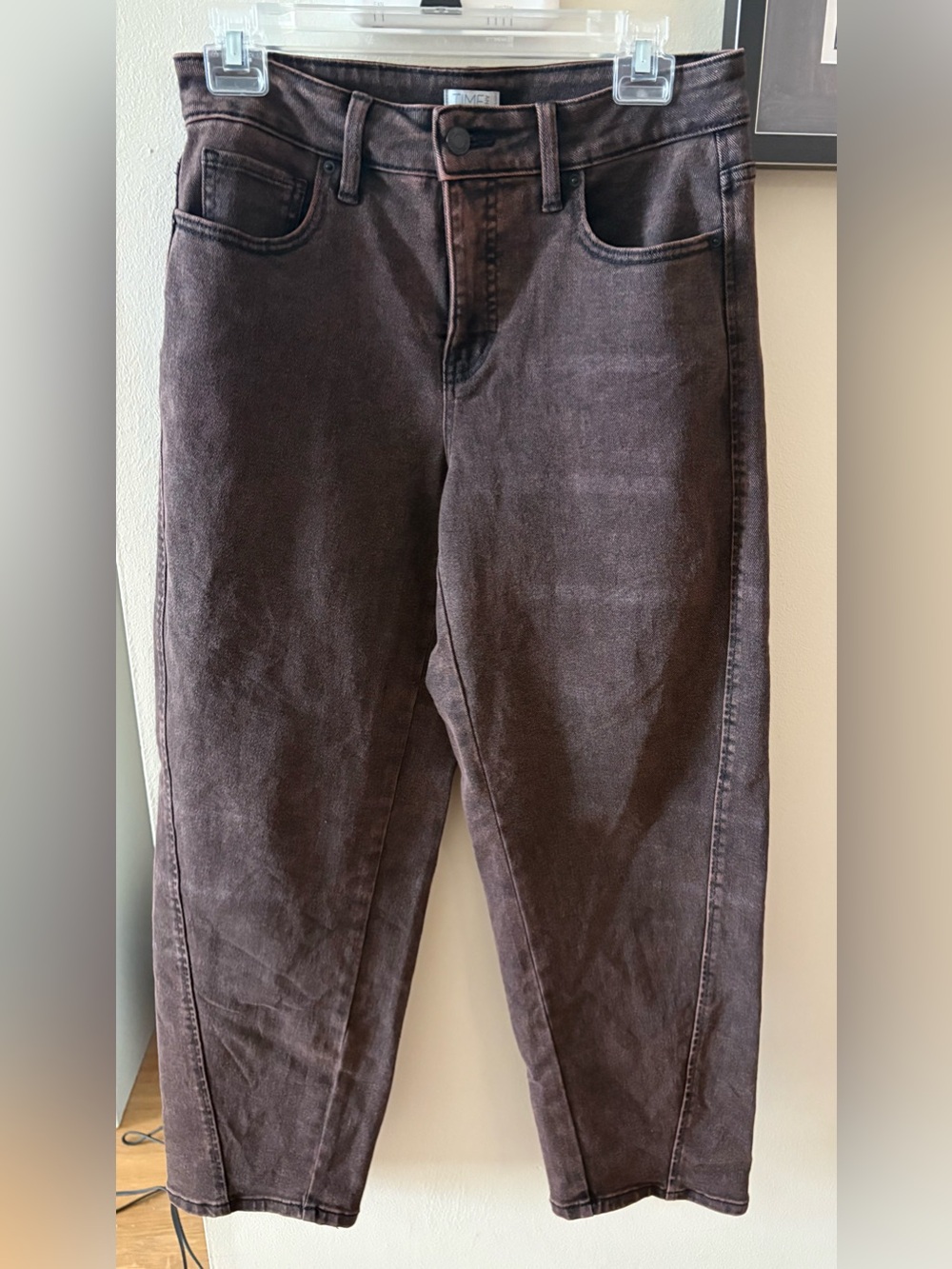 Barrel Jeans by Time and Tru Women's High-Rise Faded Black